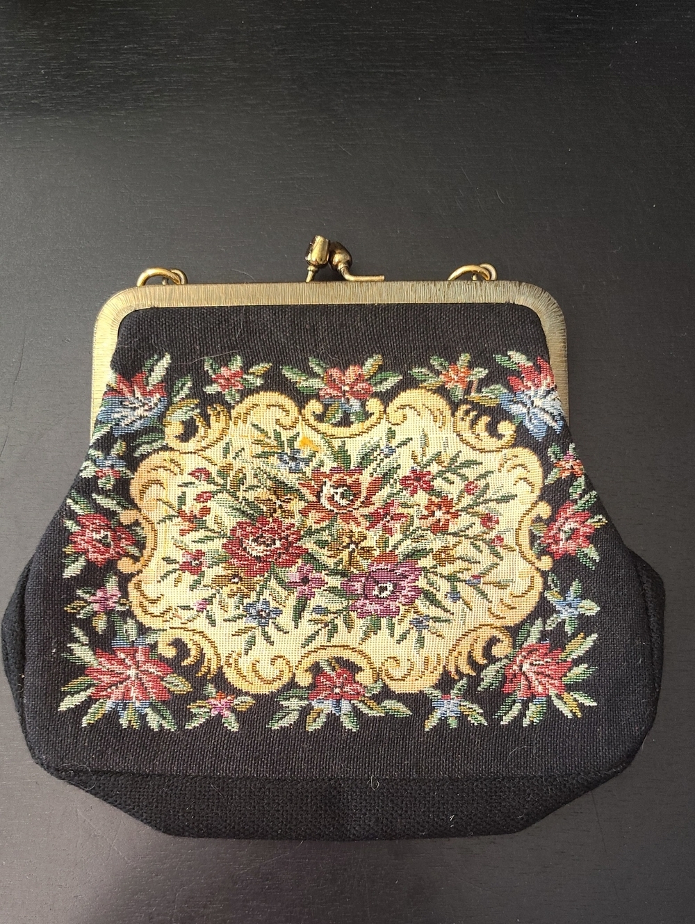 Vintage Embroidered Clutch No Chain Tapestry